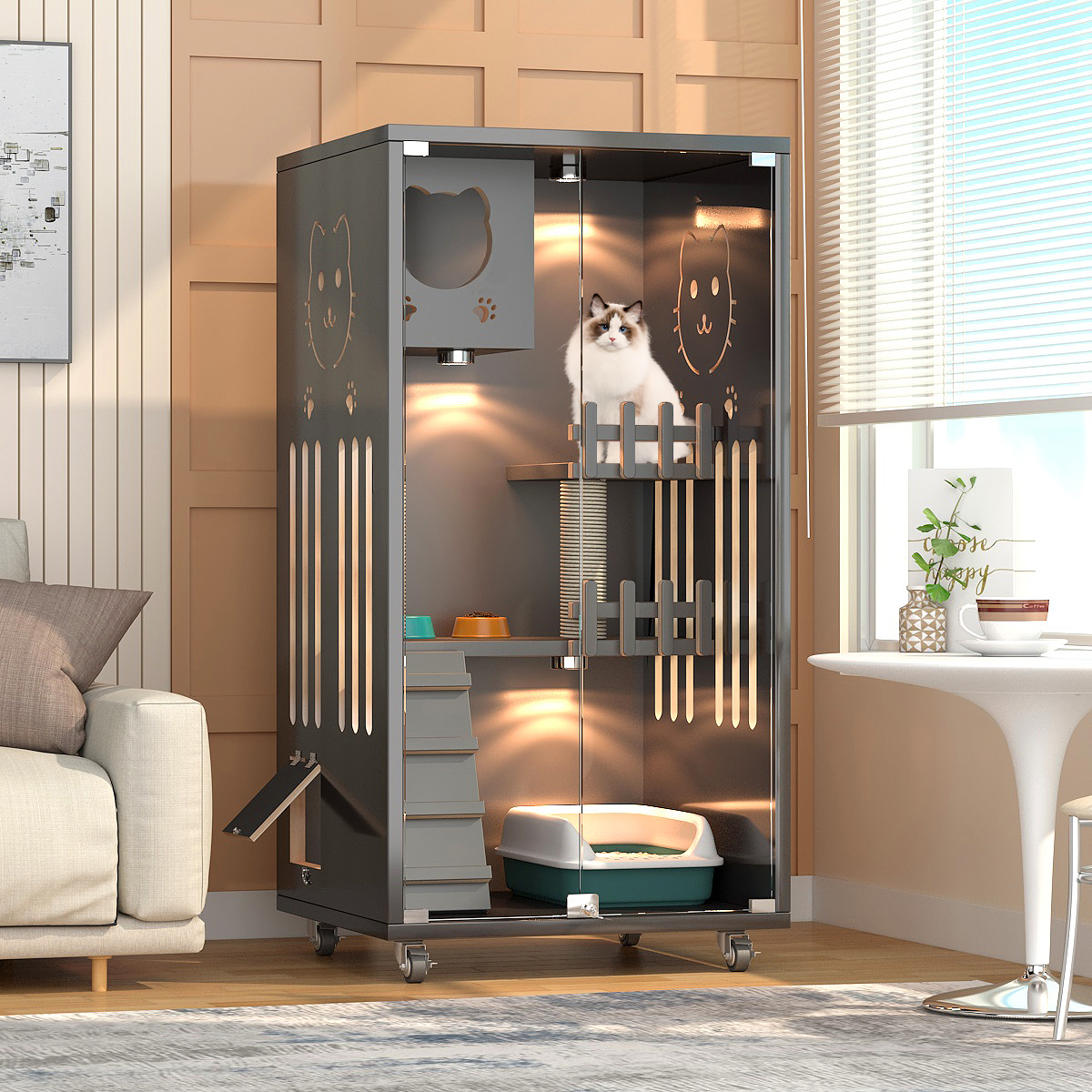 Light luxury modern grey-a(60*60*125)cm