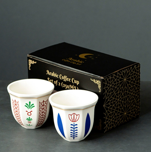 Bulk <b>Arabic</b> Style Octagonal Ceramic Coffee Cup <b>Set</b> Custom Logo Ethnic Floral Print <b>Tea</b> Mug Gift Box for Middle East - Product Image 4
