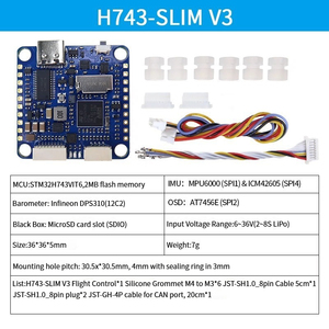 Controlador de Vuelo Matek H743-SLIM V3 F7 con Sensor de Corriente Integrado, Barómetro, Blackbox, OSD, 2-8S, Metálico, para Drones de Carreras RC y Aviones - Product Image 3