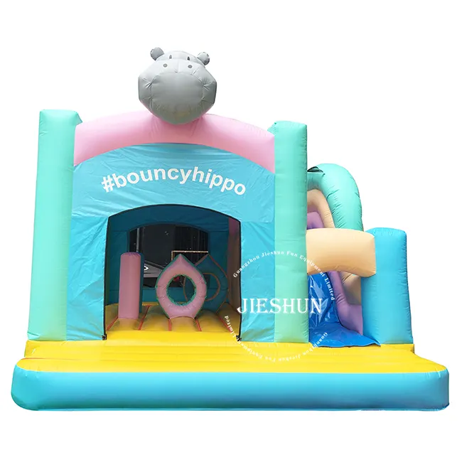 Petit château gonflable hippo gonflable de 5x5 m, équipement d'extérieur bon marché, à usage domestique pour enfants