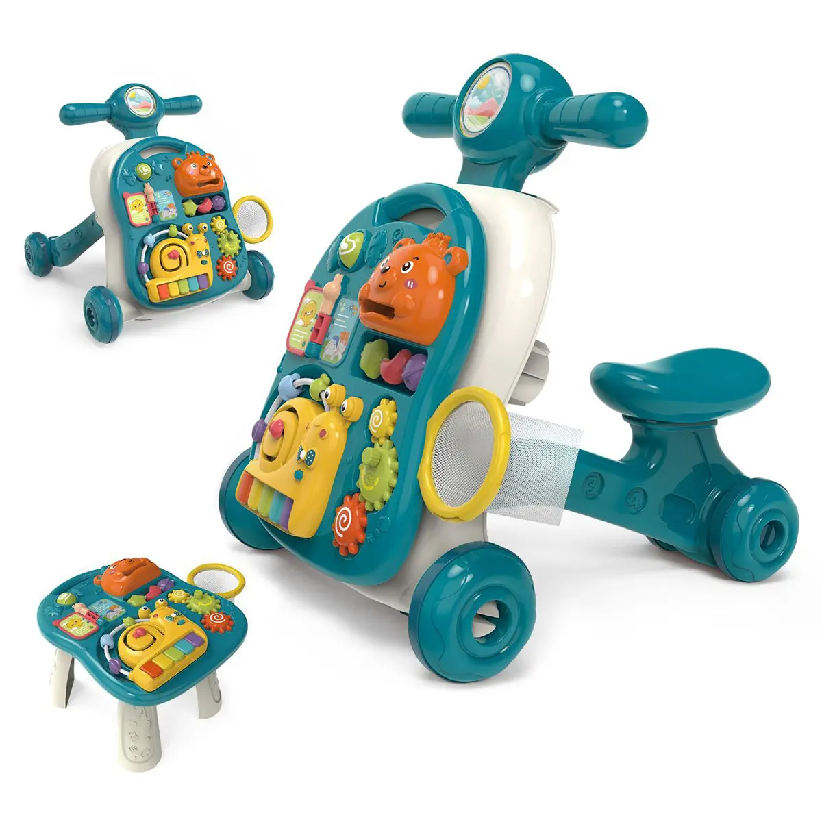 Andador Para Bebes Push Walker prodotto per bambini giocattoli educativi per l'apprendimento del bambino bambino girello 4 In 1 con ruote e sedile