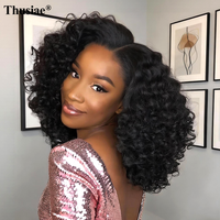 Perruque Bob 13x4 Deep Wave sans colle, cheveux humains brésiliens, densité 250%, dentelle transparente, double trame, personnalisable, prête à porter