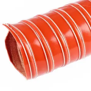 Ventilation duct supplier silicone rubber glass fiber hose fabric air ducts Heavy duty fiberglass silicone duct hose