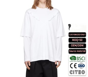 T-shirt à manches longues pour homme, 100% coton, double couche, impression graphique personnalisée de haute qualité, vente chaude - Product Image 1
