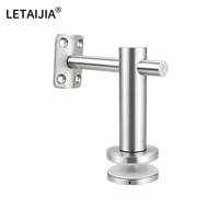 Support de main courante en verre courbé avec disques de serrage ronds et plaque à quatre trous pour la fixation de balustrade d'escalier