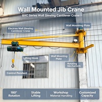 Grue murale à bras articulé flexible avec palan électrique, hauteur de levage personnalisable pour les travaux de manutention en usine intérieure