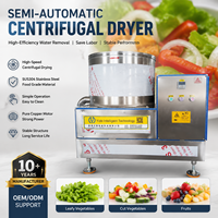 Sécheuse centrifuge semi-automatique, machine industrielle de déshydratation des légumes, machine de déshydratation centrifuge en SUS304, machine d'élimination de l'huile par centrifugation