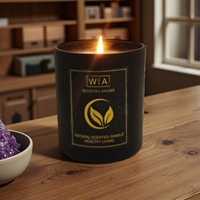 Witoyou Groothandel Op Maat Gemaakte Sojawas Private Label Matte Zwarte Pot Geurende Kaarsen Cadeau met Houten Deksel Luxe Premium Decoratief 230g