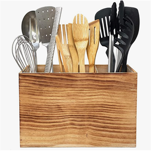 Porte-ustensiles en bois rustique, pour décor de cuisine, ferme, organisateur de comptoir et rangement des outils de cuisine, <span class=keywords><strong>Triple</strong></span> - Product Image 6