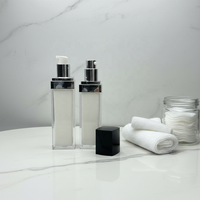 Flacon en plastique noir et blanc de haute qualité de 50 ml et 100 ml avec pompe, emballage pour shampooing, lotion, crème solaire.