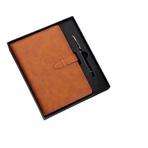Ensemble cadeau de carnet et stylo personnalisés A4 A5 A6, noir, bleu, marron, journal d'affaires avec boîte en mousse EVA, cadeau promotionnel, ensemble de carnets - Product Image 3