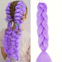 Dreadlocks synthétiques haute température fabriqués à la machine en couleurs arc-en-ciel unies pour extensions de cheveux au crochet