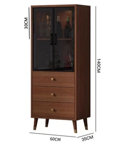 Phong cách Trung Quốc hiện đại tối giản không gian nhỏ tủ trưng bày rượu vang đỏ cho phòng khách-treo tường, cửa kính, sử dụng tại nhà - Product Image 6