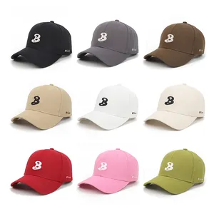 Custom Embroidery 6 Panel 100% Cotton Baseball Cap Outdoor Casual Sports Hat For Woman With B Art Design