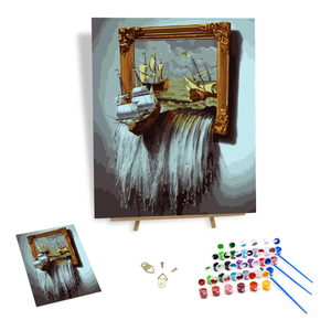 Tự làm bức tranh bằng số vải 40x50 bức tranh bằng số Bộ dụng cụ cho người lớn thiết lập buồm hình ảnh sơn bằng số tùy chỉnh - Product Image 1