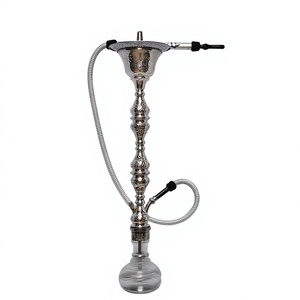 Auténtica Cachimba Egipcia Khalil Mamoon con Acabado Dorado, Núcleo de Latón Sólido, Manguera a Juego y Bandeja Ancha - Product Image 2