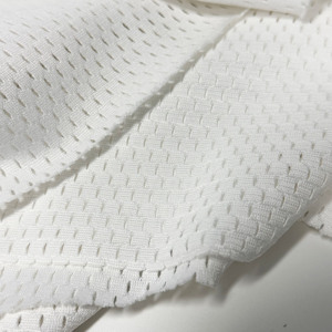 Tissu de sport à oeillets en maille pour vêtements de <span class=keywords><strong>basket</strong></span>-ball respirant 95% polyester 5% spandex tricoté par sublimation imprimé - Product Image 5