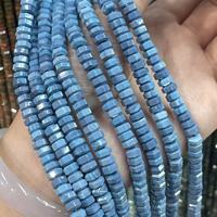 Jinstone 3x6mm Pierre Naturelle Turquoise Bleue Facettée Hexagonale en Forme de Roue de Boussole, Perles en Vrac pour Fabrication de Colliers, Bracelets et Bijoux DIY, Vente en Gros