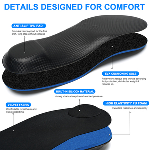 Semelles orthopédiques de soutien de la voûte plantaire, soulagement de la fasciite plantaire, douleur au talon, bottes de travail, inserts orthopédiques pour chaussures - Product Image 4
