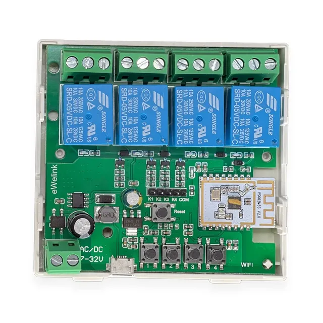 Ewelink Wireless Dry Contact Relay Switch Module Smart 4-Channel with APP Remote Control Works with Alexa and Google Home