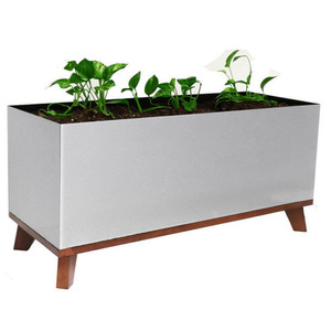 Maceta Rectangular de Acero Inoxidable de 100x34x40cm, Cuadrada, para Exhibición en Centros Comerciales y Uso en Exteriores - Product Image 4