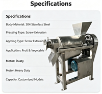Stable Motor Torque Screw Juice Press Machine High Productivity Prevent Blockage High-speed Fruit Vegetable Continuous Feeding
