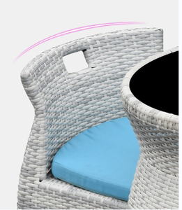 Petite table et chaise de balcon combinaison filet rouge simple loisirs créatifs ensemble de trois pièces Teng <span class=keywords><strong>bang</strong></span> extérieur patio chaise en rotin - Product Image 2