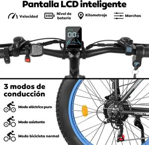 <span class=keywords><strong>Bicicleta</strong></span> Eléctrica de Montaña para Adultos HONEYWHALE BK08, 21 Velocidades, Motor Dual de 1050W, 55KM/H, Batería de 48V 23.5AH, Alcance de 65KM, Disponible en México - Product Image 5