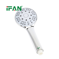 IFAN Ensemble de douche portable en plastique poli 1/2" x 1,5 m pour hôtels et villas, jet doux, plusieurs réglages de sortie d'eau