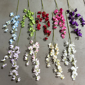 พวงมาลัยดอกไม้ประดิษฐ์ ยี่ซวน สำหรับตกแต่งงานแต่งงานและบ้าน สีม่วง ชมพู ขาว ฟ้า แดง เขียว - Product Image 2