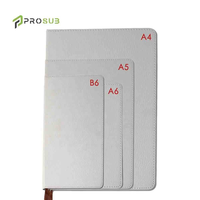 Carnet de composition portable Prosub éco-responsable et minimaliste, blanc, A4/A5/A6, journal vierge à sublimation avec couverture en cuir PU