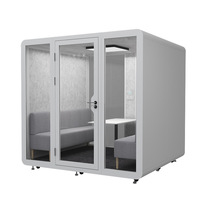 Cabine Acoustique Moderne en Aluminium, Autoportante, Installation Modulaire Rapide, Conception Durable et Écologique, Isolation Phonique pour Bureaux et Immeubles de Bureaux