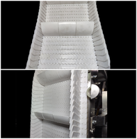 Convoyeur vertical en acier inoxydable 304 Focus Machinery, convoyeur à bande en plastique PP, convoyeur à bande modulaire en plastique