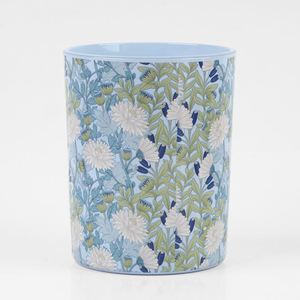 Bougie dans un bocal en verre à motif floral noir et blanc avec intérieur argenté - Product Image 6