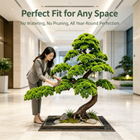 Bonsaï artificiel vert éclatant en pin de 150 cm, faux arbre nuageux avec base carrée pour salle de thé, jardin zen, décoration de bureau haut de gamme
