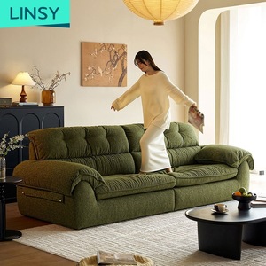 Canapé sectionnel carré moderne et élégant 3 places en tissu avec cadre en bois garni d'éponge haute densité, vert forêt BS836-A - Product Image 3