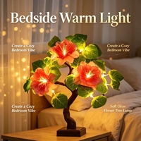 Lampu Pohon Magnolia 18LED, Tinggi 45cm, Mode Kontrol Sentuh, Pencahayaan Liburan Dalam Ruangan, Lampu Pohon Dekorasi Liburan