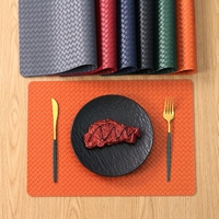 Set de table en cuir PU tressé YY résistant à la chaleur, pour la décoration de la maison, napperons de luxe pour table à manger