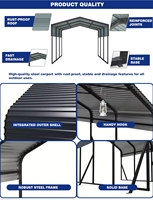 Cochera de Acero Galvanizado Resistente de 12x20 pies, Techo Metálico para Autos, Gran Cobertizo Impermeable para Estacionamiento en Hogares, Jardines y Uso Residencial