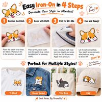 Patch brodé mignon pour animaux de compagnie en gros : Patte de chien, patte de chat, Corgi, Shiba, Bouledogue français – Patch thermocollant ou à coudre