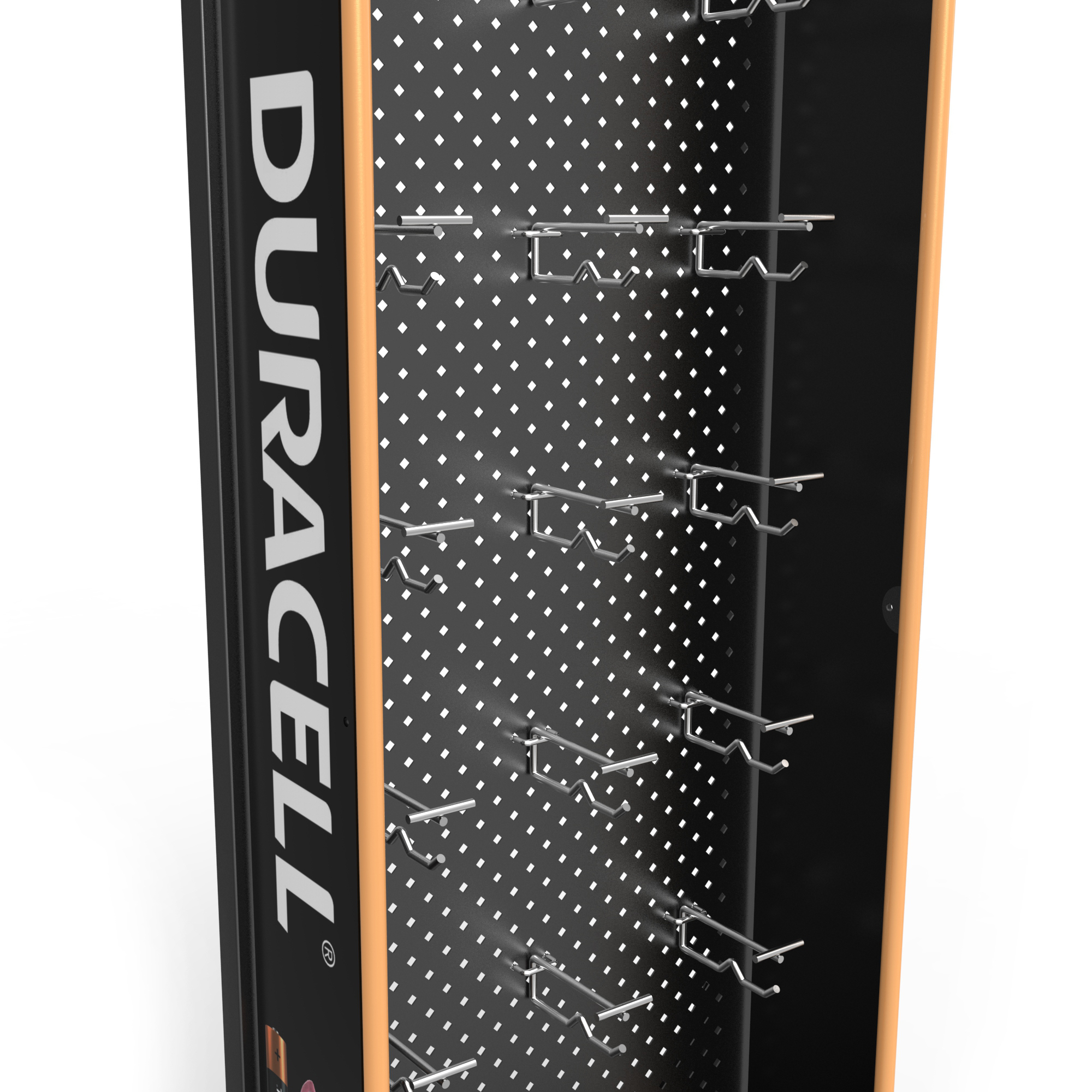 AA Battery Display Rack Pegboard Floor Display Stand with Hanging Hooks — view 5