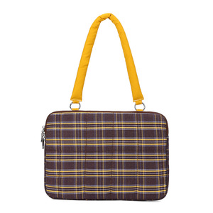 Sac fourre-tout pour ordinateur portable en polyester avec fermeture éclair, motif à carreaux et rayures, unisexe, nouvelle poignée de chariot, sac pour ordinateur portable fait main en forme de coussin - Product Image 4