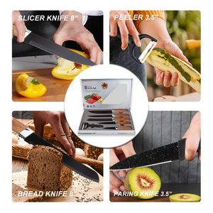 Premium <b>Kitchen</b> Utility Accessories <b>Knife</b> Set Wood Grain Pattern Handle Stainless Steel Forge <b>Sharp</b> Blades Fruit Sushi <b>Knives</b> - Product Image 5