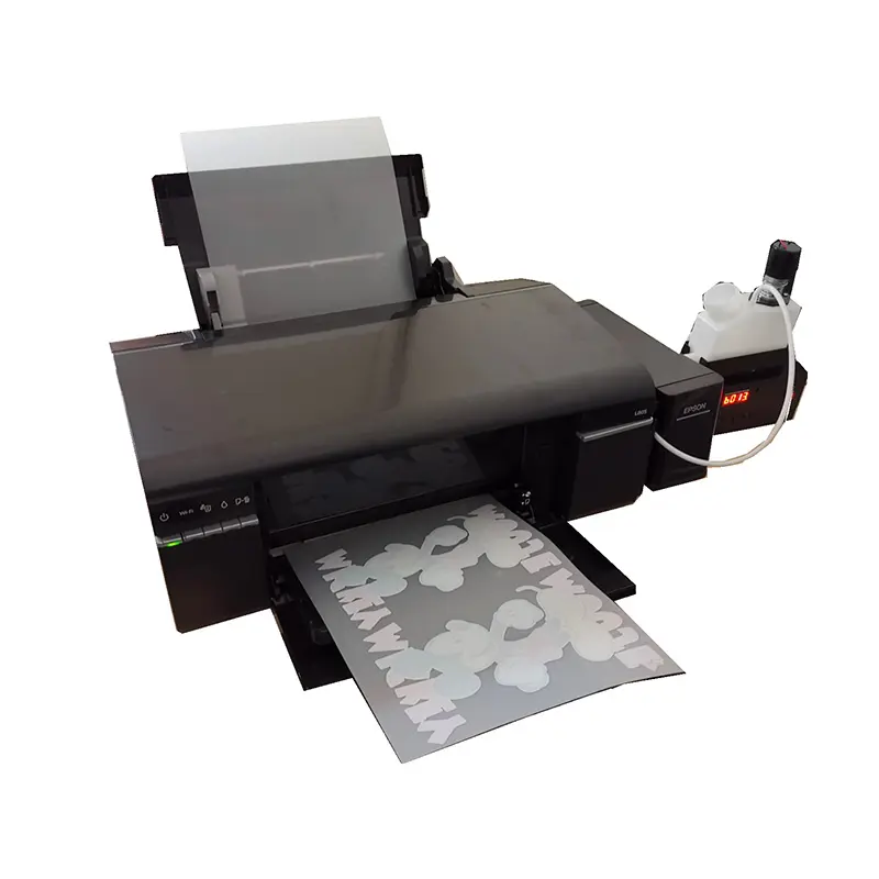Dtf מדפסת שולחן עבודה בגודל קטן בגודל a4 עבור epson l805 מדפסת dtf לחיות מחמד מכונת מדפסות הזרקת דיו 12 סיפק dtg אוטומטי