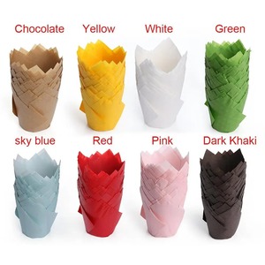 Tulip Cake Cups Paper Baking Liners 200 Pieces Disposable Muffin Cupcake Cases Multicolor - Product Image 1
