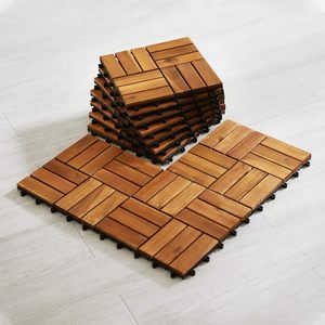 Plancher en bois dur Kempas écologique de couleur naturelle, résistant à l'humidité, dalles de terrasse extérieures, interverrouillage pour cuisine et salon - Product Image 1