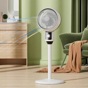 Ventilador de Circulación de Aire Inteligente de 13/17.9 Pulgadas, Ventilador Eléctrico Oscilante de Pie para Hogar, Oficina, Dormitorio, Color Blanco Albaricoque - Product Image 1