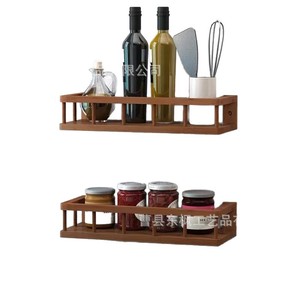 Wooden <b>Wall</b> <b>Shelf</b> Solid Wood Kitchen Storage Rack Rectangle Multipurpose Durable <b>Wall</b> <b>Mounted</b> Type - Product Image 5