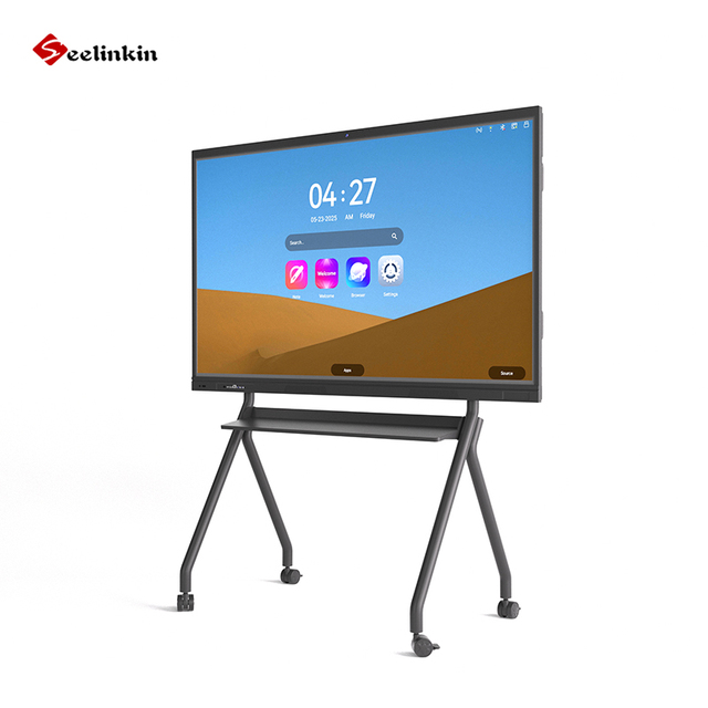 55 Inch Smart Touch LCD Screen Monitor Rolling Wheels Movable Stand Board Remote Vidieo Conference Interactive Whiteboard