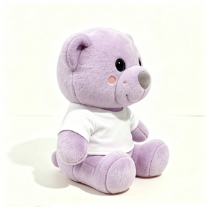Ours en peluche personnalisé, ours en peluche assis, ours en peluche violet, ours en peluche lavande - Product Image 4